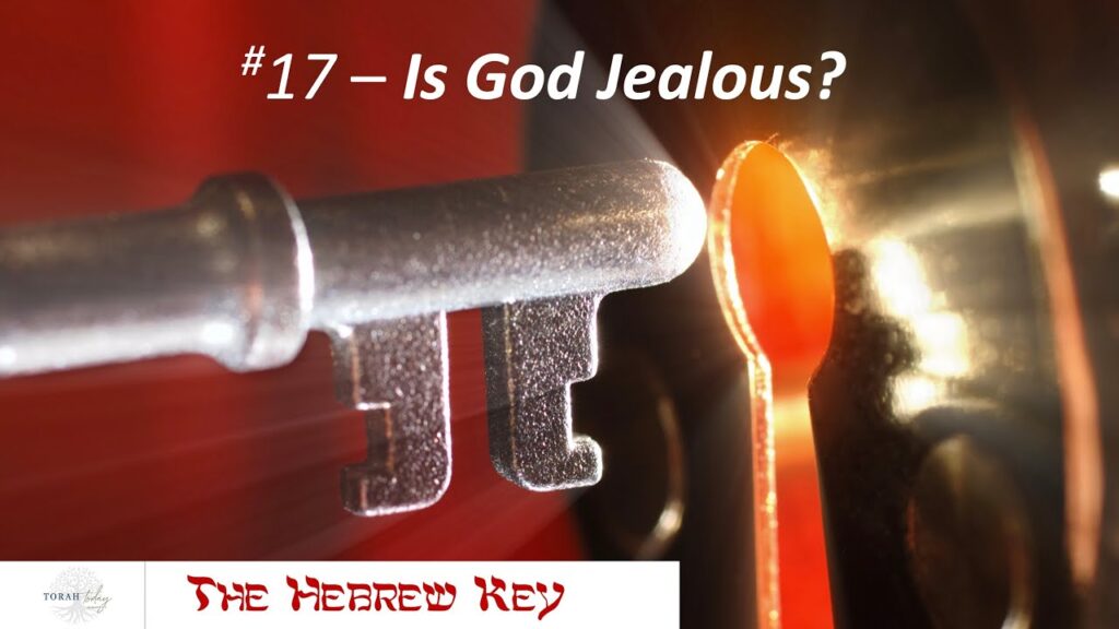 title - the hebrew key #17 Is God Jealous. image of key going to door
